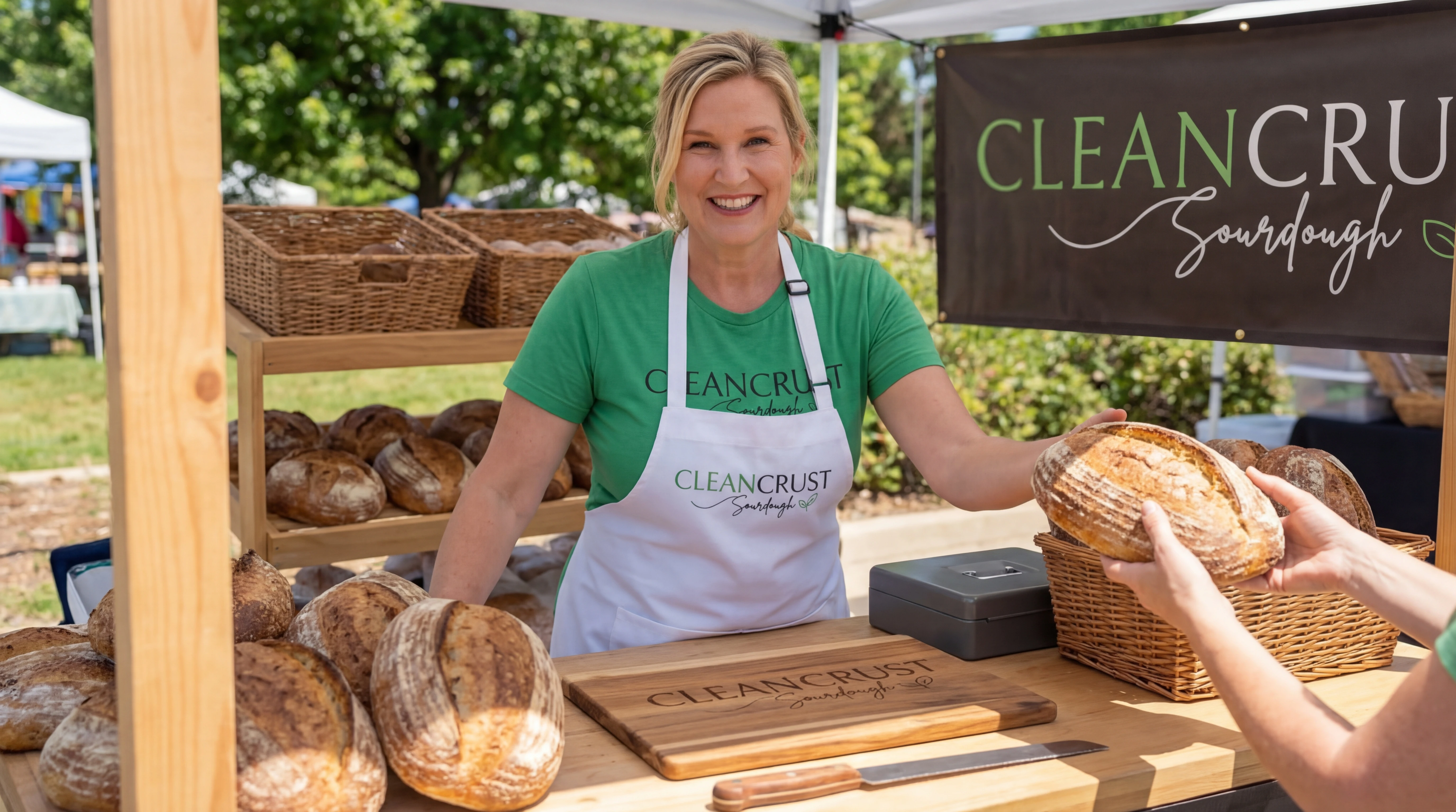 Clean Crust booth at market